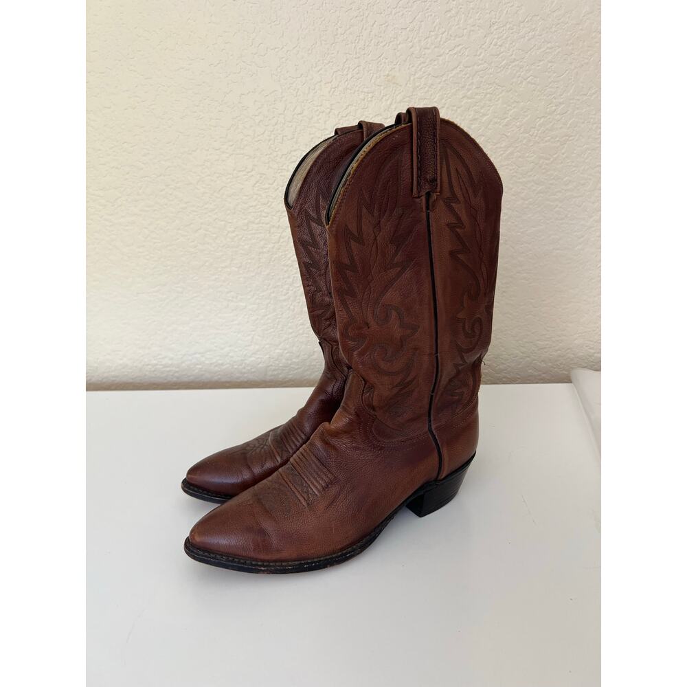 Dan Post Cowboy Boots Brown Leather Western Pointed Toe Men’s 9D Rodeo Ranch - Picture 3 of 12